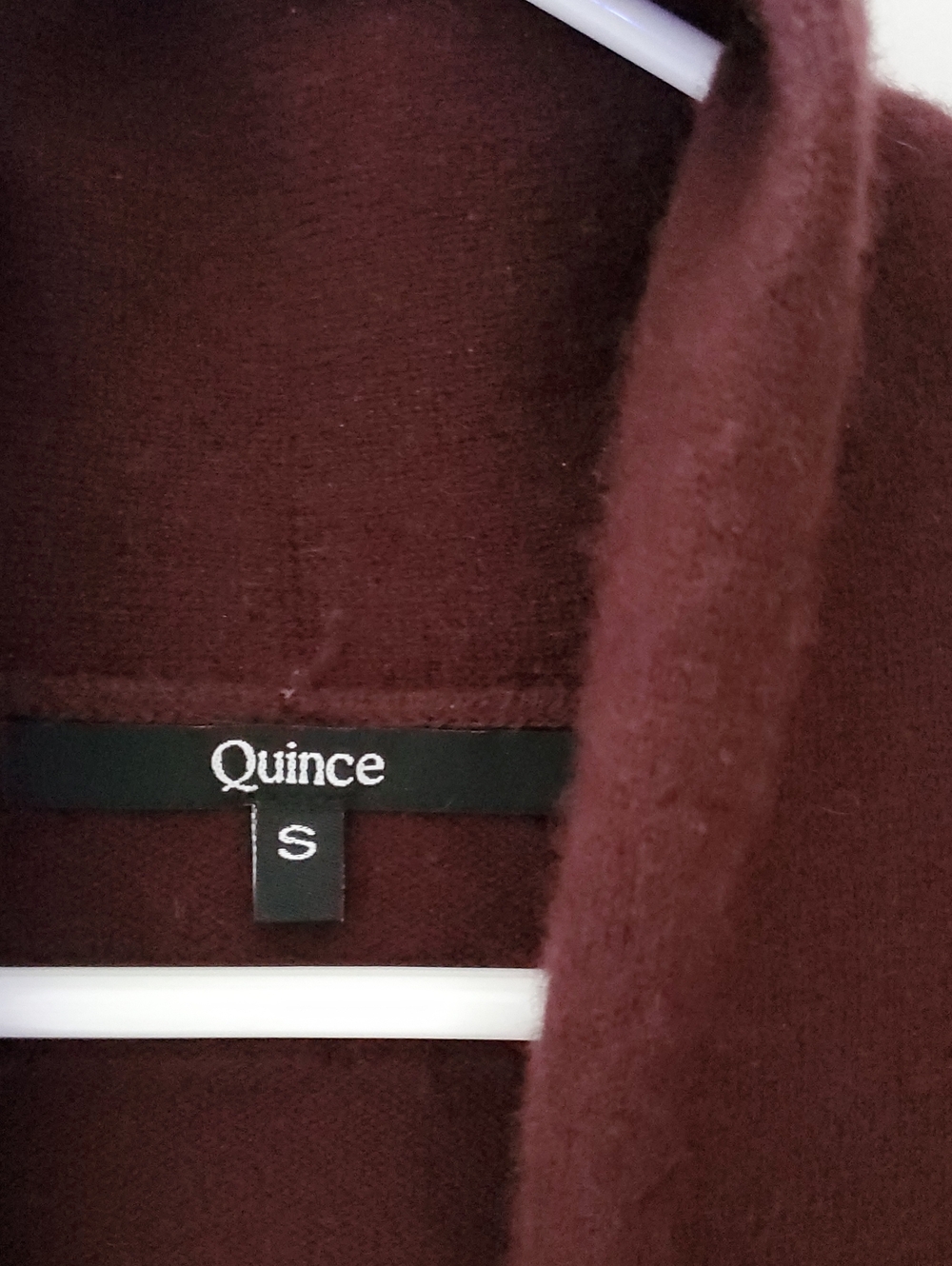 .. Quince Mongolian Cashmere Duster, Burgundy (S) - Picture 8 of 12